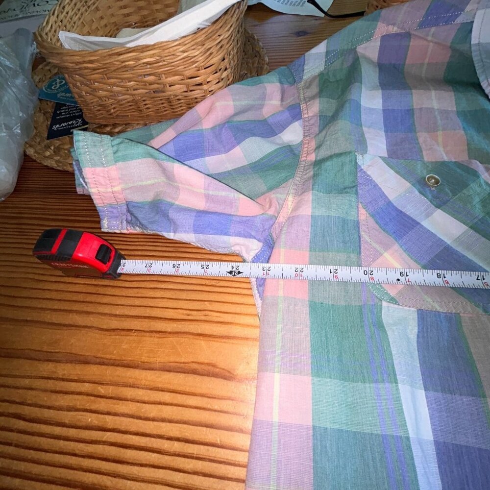 Clearwater Camp Shirt Cotton Blue Pink Green Mens Size XL 46" Chest - Picture 9 of 10